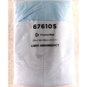 Premier Pro Light Absorbency Underpad 676105 Size 23" X 36" Pack of 8